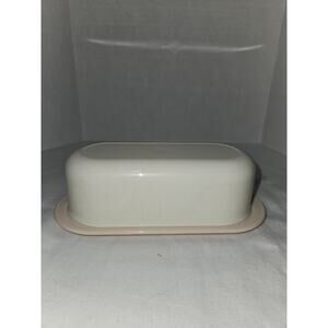 Vintage Tupperware Butter Dish Rose Pink White 2320-A & 2320A-3 T2